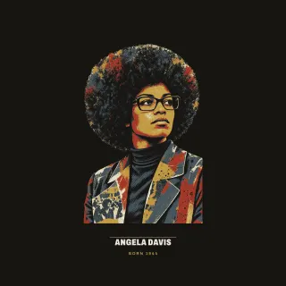 Angela Davis, mixed media artwork