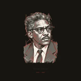 Bayard Rustin, conceptual sketch artwork