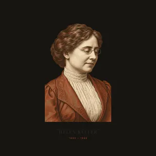 Helen Keller, lecture marble artwork