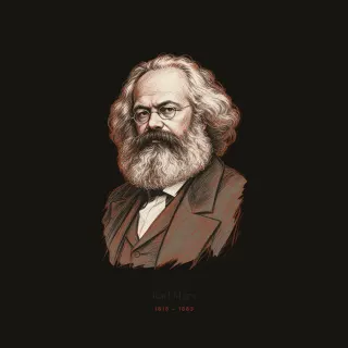 Karl Marx, conceptual sketch artwork