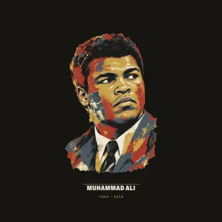 Muhammad Ali, mixed media artwork